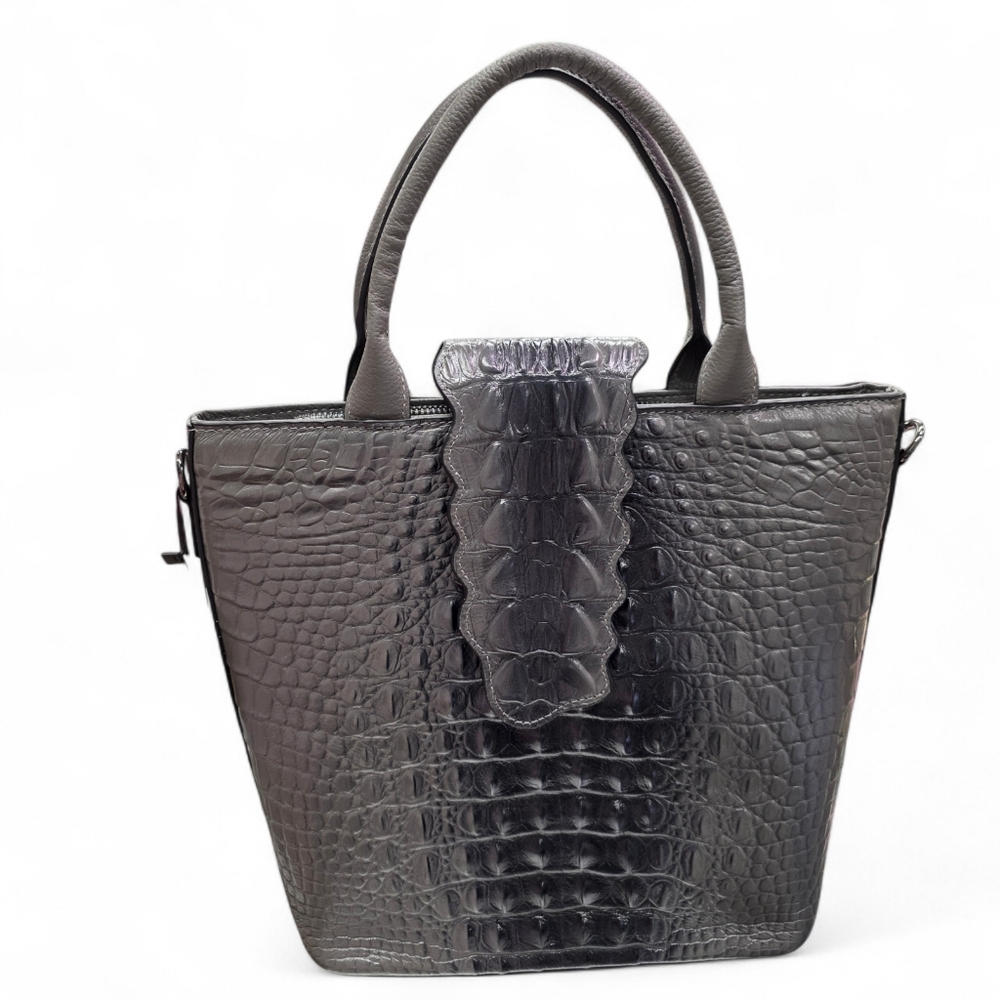 Real Leather Croc Embossed Purse Bag - Picture 8 of 12